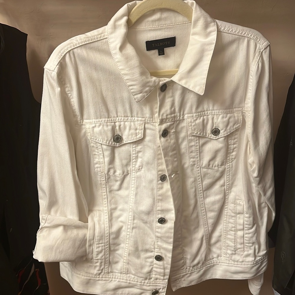 White “denim” jacket Talbots size Large